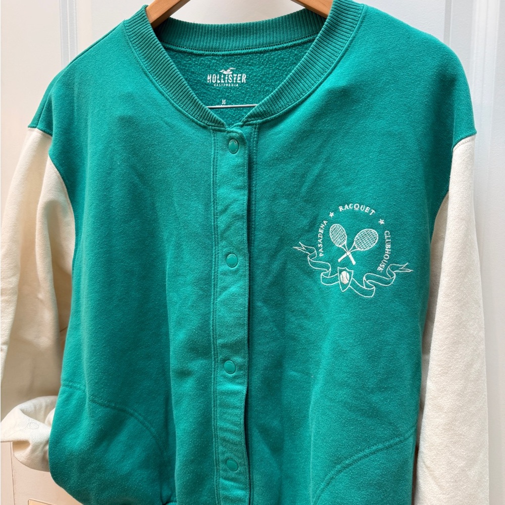 Hollister Green Varsity Jacket